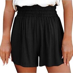 Zara Basic black flared mini shorts size S